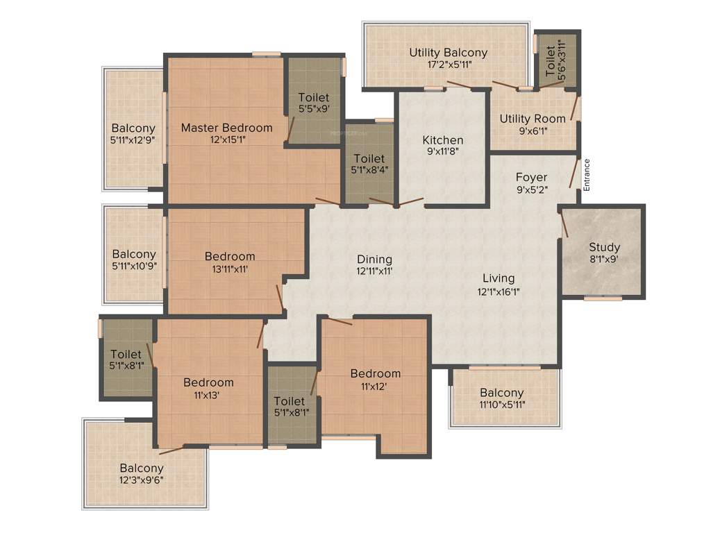 Godrej Summit (4BHK+4T (2,692 sq ft) + Study Room 2692 sq ft)