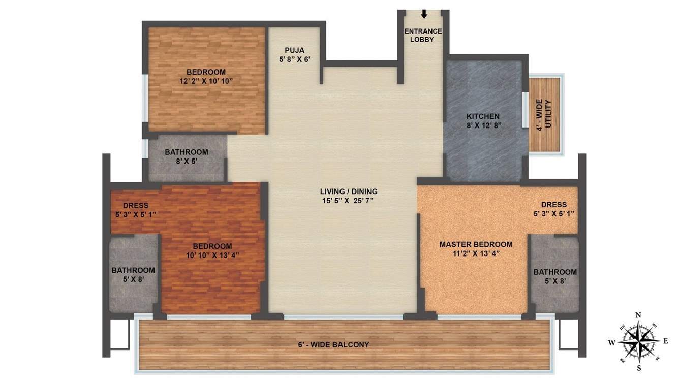 ILD Arete (3BHK+3T (1,998 sq ft) 1998 sq ft)