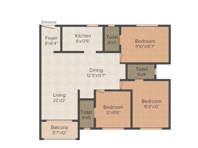 Appaswamy Mandarina (3BHK+3T (1,824 sq ft) 1824 sq ft)