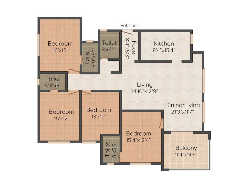 Appaswamy Mandarina (4BHK+4T (2,484 sq ft) 2484 sq ft)