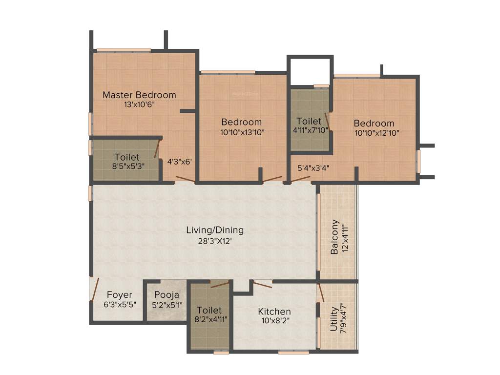 Newry Park Tower (3BHK+3T (1,662 sq ft) 1662 sq ft)