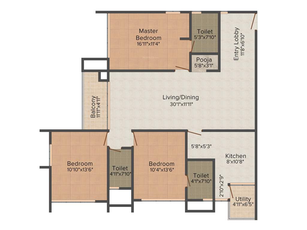 Newry Park Tower (3BHK+3T (1,803 sq ft) 1803 sq ft)