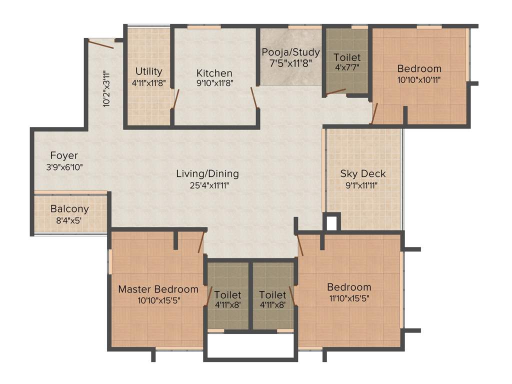 Newry Park Tower (3BHK+3T (1,952 sq ft) 1952 sq ft)