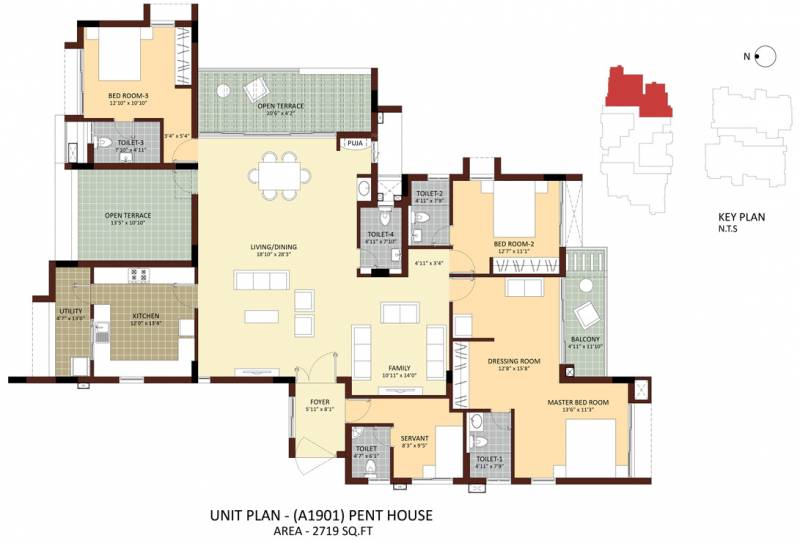Newry Park Tower (3BHK+3T (2,719 sq ft) + Servant Room 2719 sq ft)