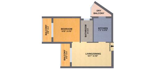 Clover Casablanca (1BHK+1T (650 sq ft) 650 sq ft)