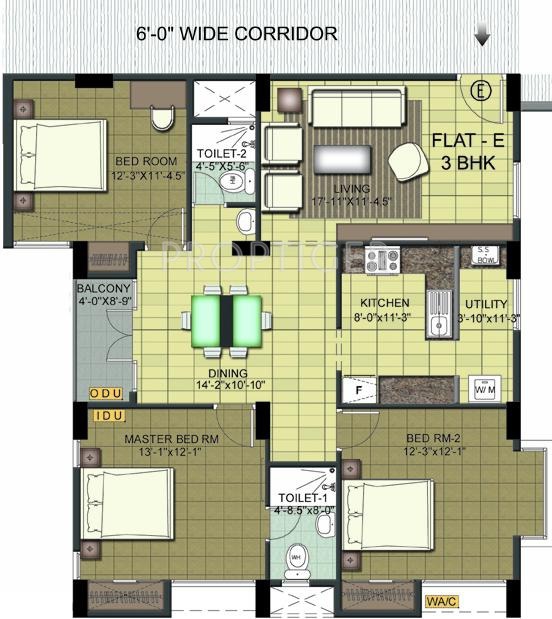 Ramaniyam Isha (3BHK+2T (1,504 sq ft) 1504 sq ft) Ramaniyam Isha (3BHK+2T (1,504 sq ft) 1504 sq ft)