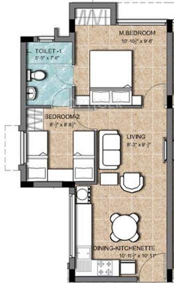 KG Earth Homes (2BHK+1T (570 sq ft) 570 sq ft)