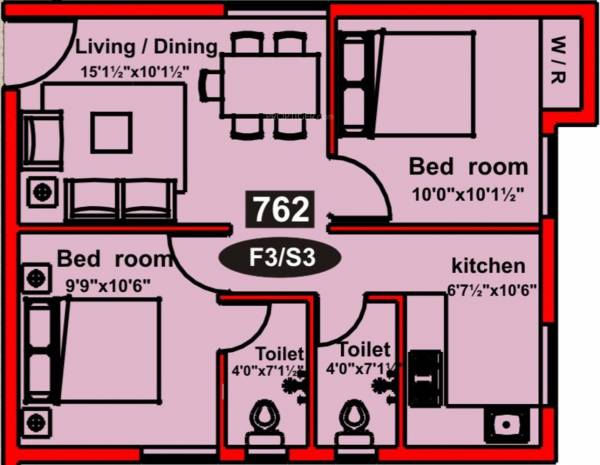 Majestic Swaram (2BHK+2T (762 sq ft) 762 sq ft)
