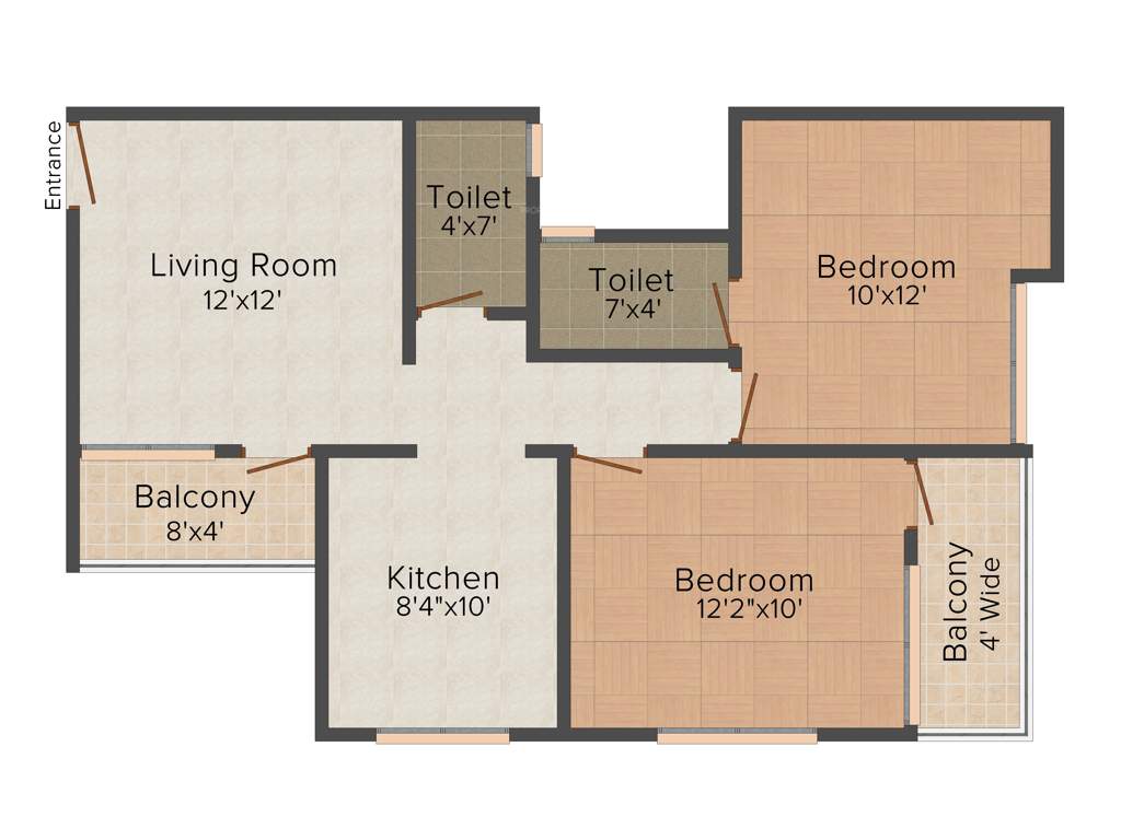 Bhandari Ivory (2BHK+2T (841 sq ft) 841 sq ft)