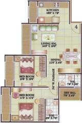 Versatile Valley (2BHK+2T (1,010 sq ft) 1010 sq ft)