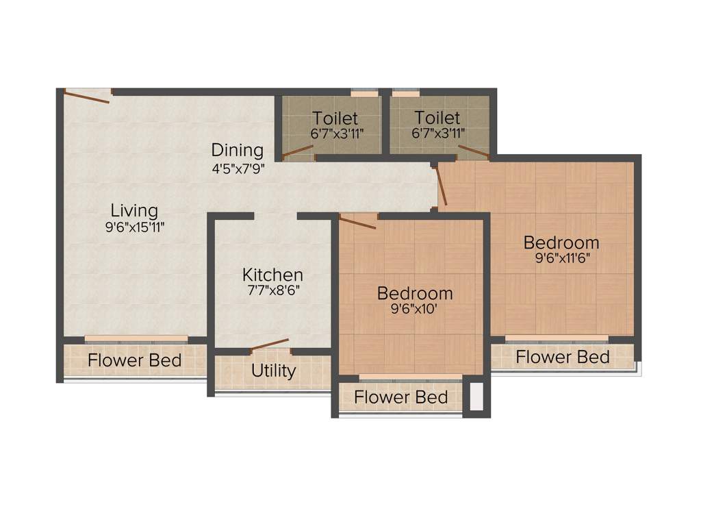 Raj Shree Shashwat (2BHK+2T (890 sq ft) 890 sq ft)