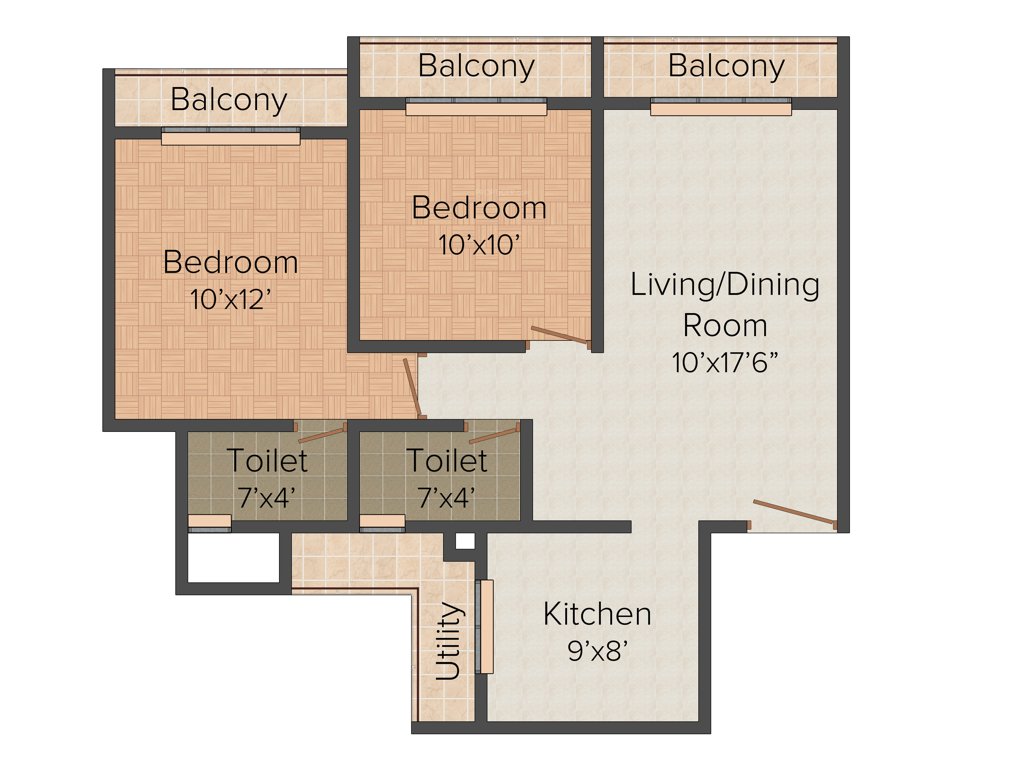 Sejal Suyash Pride (2BHK+2T (1,020 sq ft) 1020 sq ft)