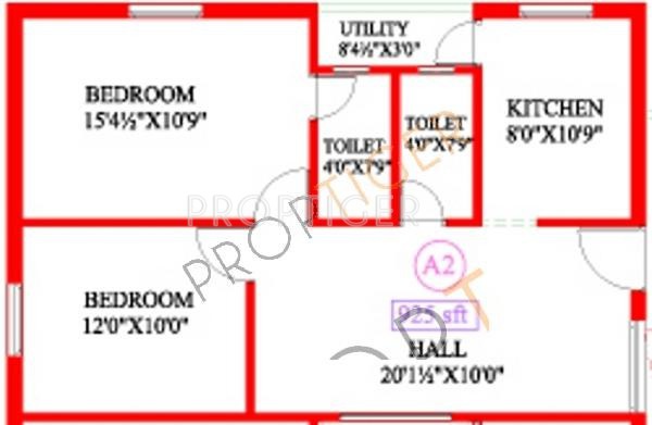 Antony Coral Sands (2BHK+2T (925 sq ft) 925 sq ft)