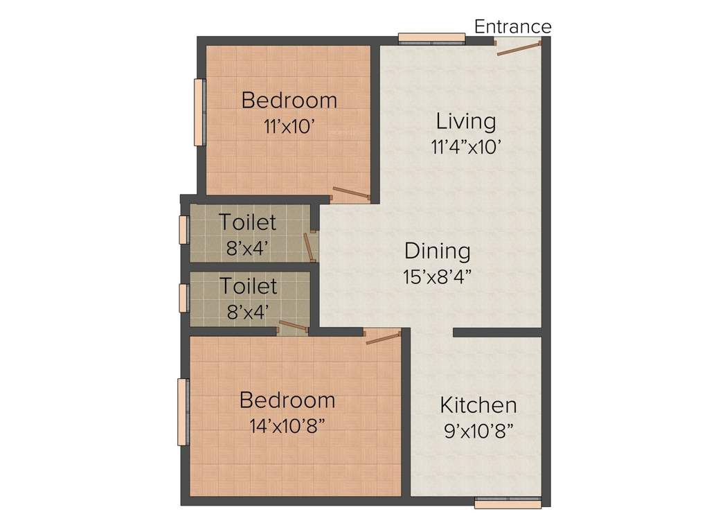 Antony Mon Reve (2BHK+2T (902 sq ft) 902 sq ft)