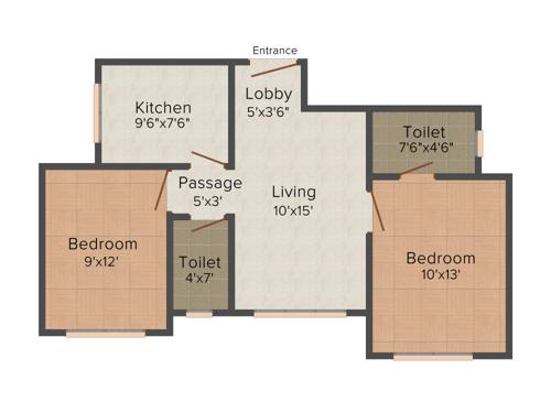Neumec Niwara (2BHK+2T (560 sq ft) 560 sq ft)