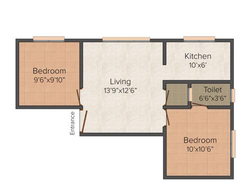 Antony Stone Crest (2BHK+1T (684 sq ft) 684 sq ft)