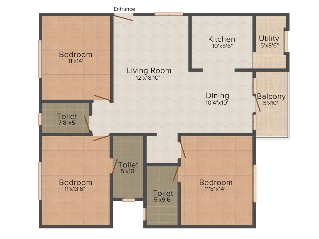 First Lotus Palace (3BHK+3T (1,520 sq ft) 1520 sq ft)