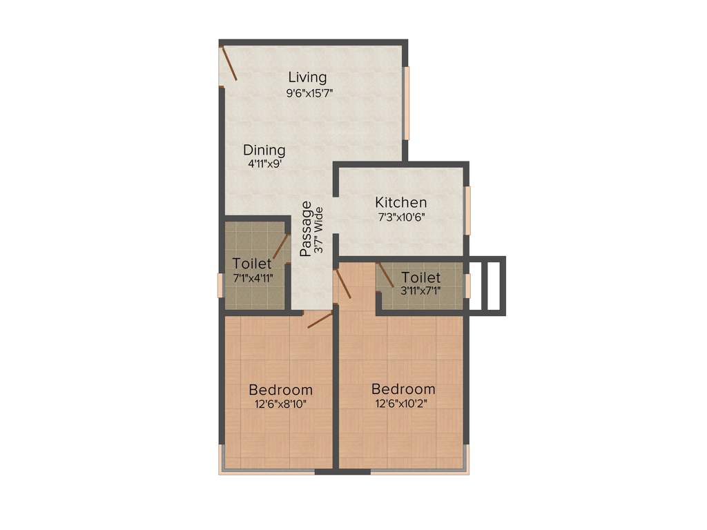 Marathon Embryo (2BHK+2T (983 sq ft) 983 sq ft)