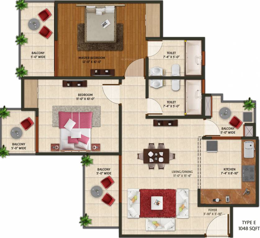 Amaatra Homes (2BHK+2T (1,048 sq ft) 1048 sq ft)