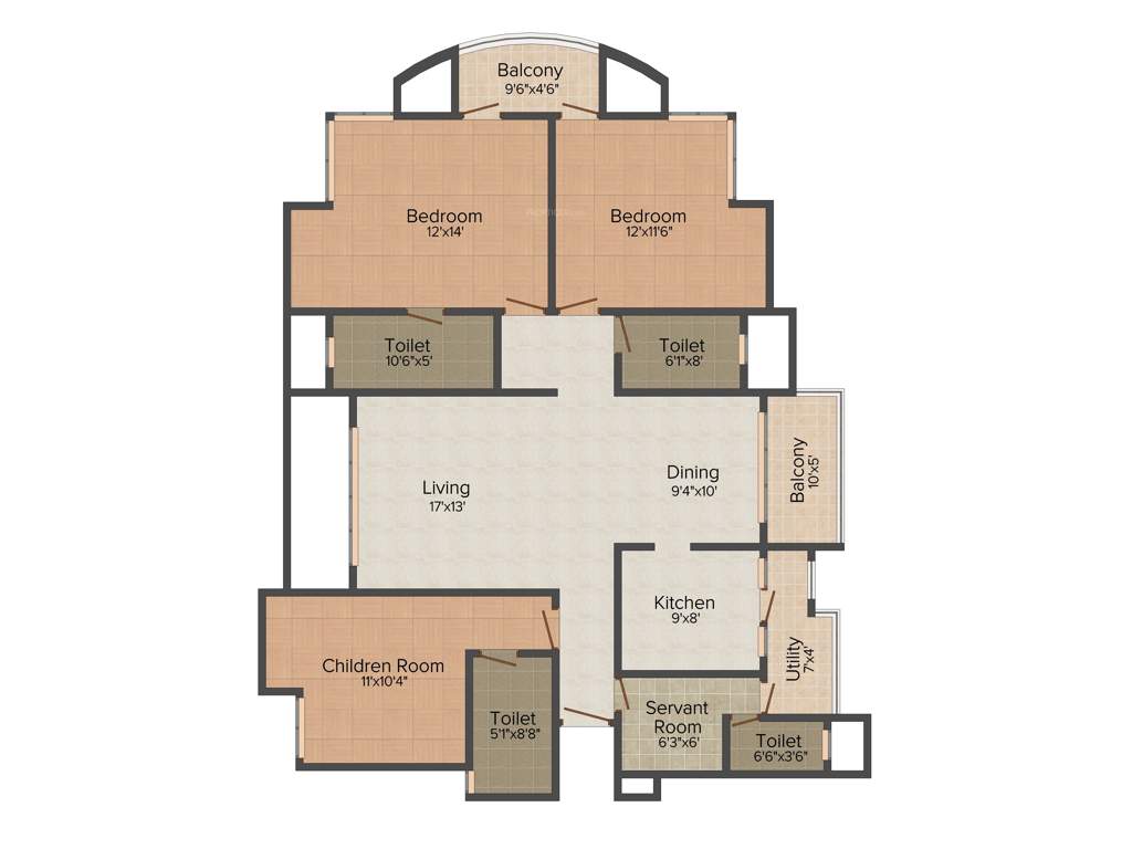 Parsvnath Privilege (3BHK+4T (1,855 sq ft) + Servant Room 1855 sq ft)