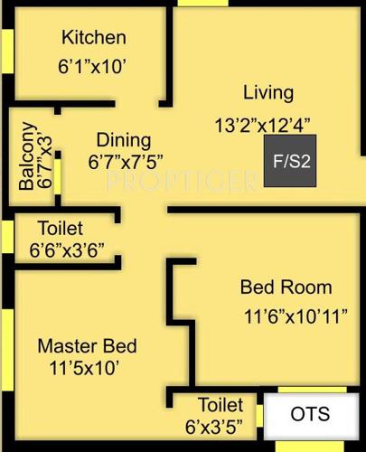 Athreya Shringa (2BHK+2T (826 sq ft) 826 sq ft)
