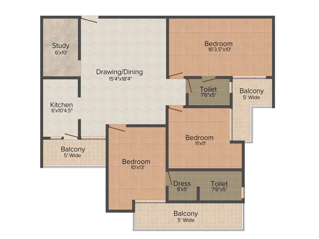 Ekdant Ekdant Dronagiri Vasundhara (3BHK+2T (1,750 sq ft) Study Room 1750 sq ft)