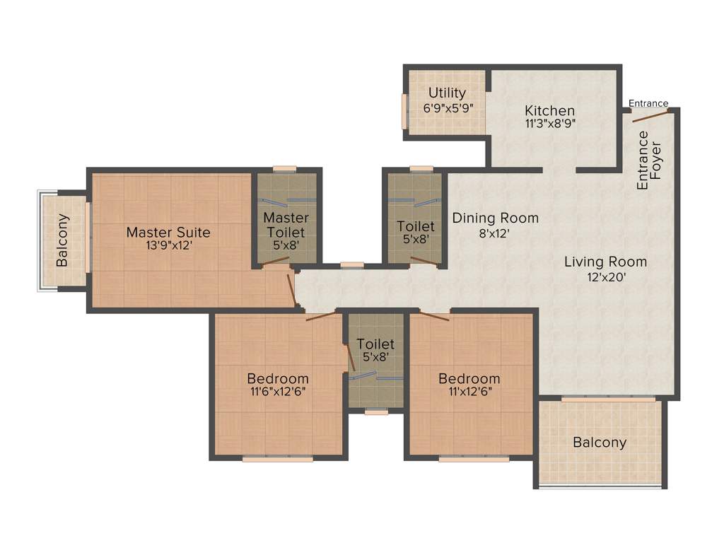 Hiranandani Glen Gate (3BHK+3T (1,760 sq ft) 1760 sq ft)