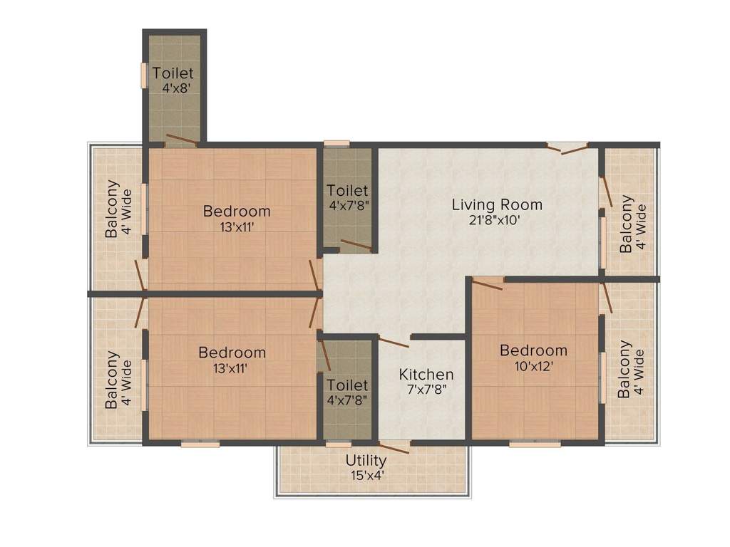 EAPL Sri Tirumala Splendor (3BHK+3T (1,557 sq ft) 1557 sq ft)