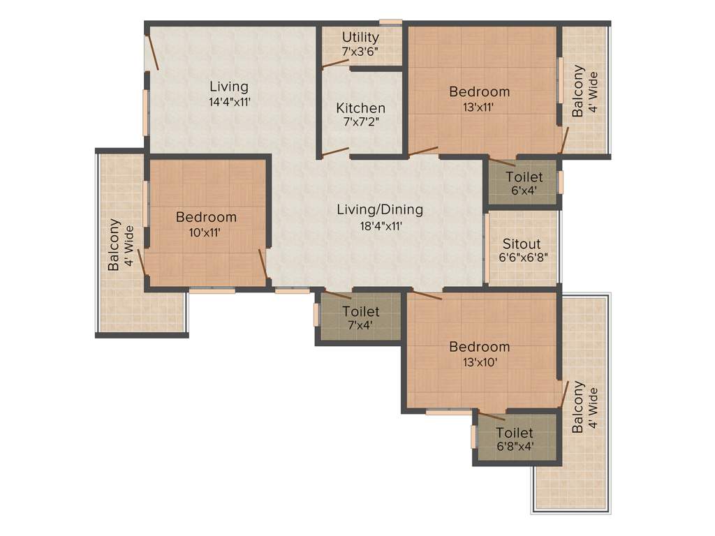 EAPL Sri Tirumala Splendor (3BHK+3T (1,917 sq ft) 1917 sq ft)
