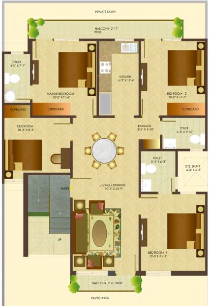 Sare Homes Gurgaon Springview Floors (4BHK+3T (1,461 sq ft) 1461 sq ft)