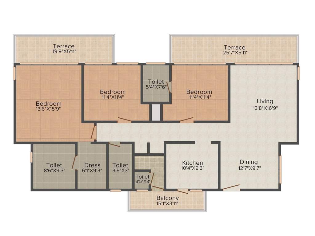 Ireo The Grand Arch (3BHK+4T (2,164 sq ft) + Servant Room 2164 sq ft)
