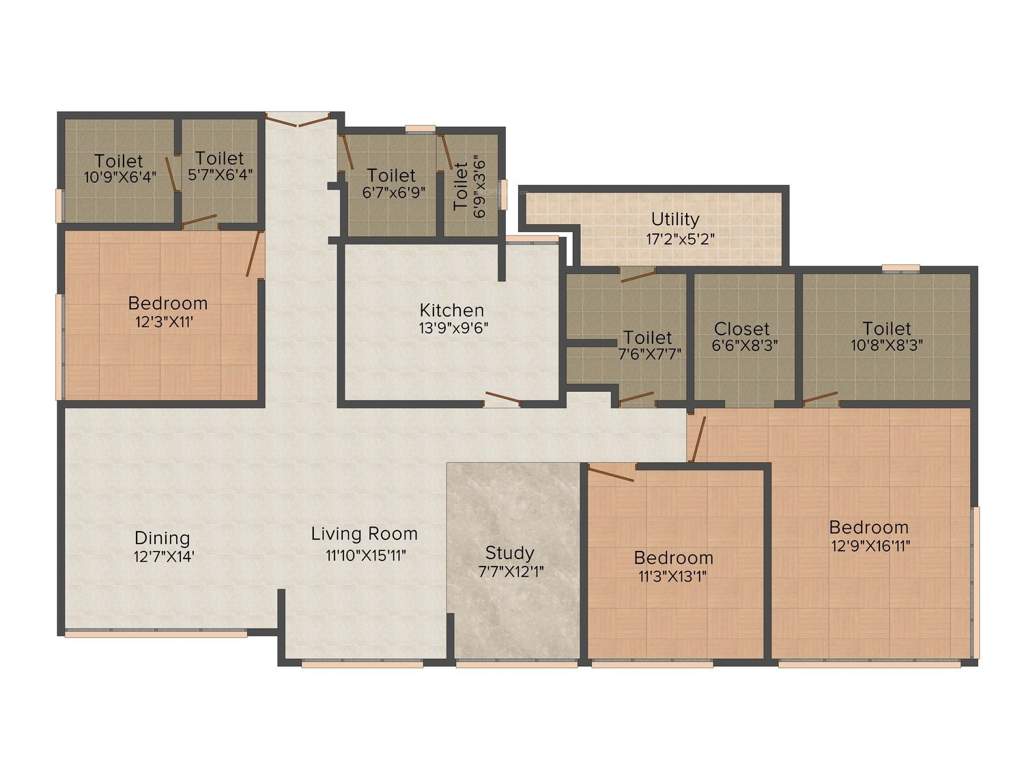 Ireo The Grand Arch (3BHK+3T (2,427 sq ft) + Servant Room 2427 sq ft)