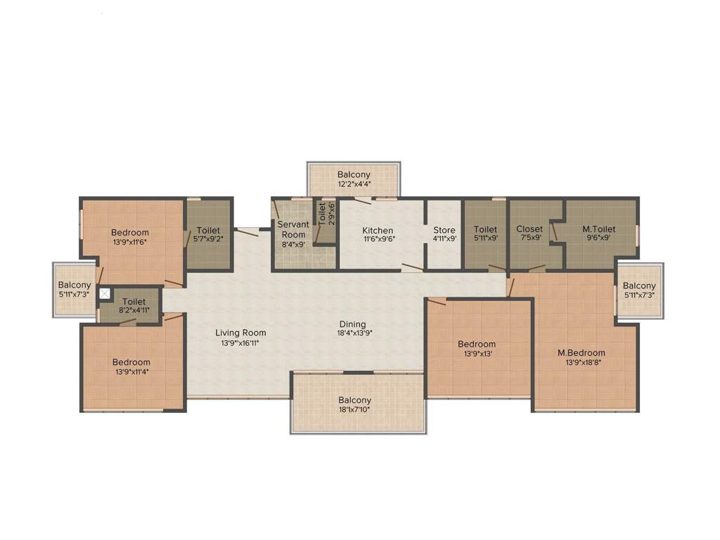 Ireo The Grand Arch (4BHK+4T (2,864 sq ft) Servant Room 2864 sq ft)