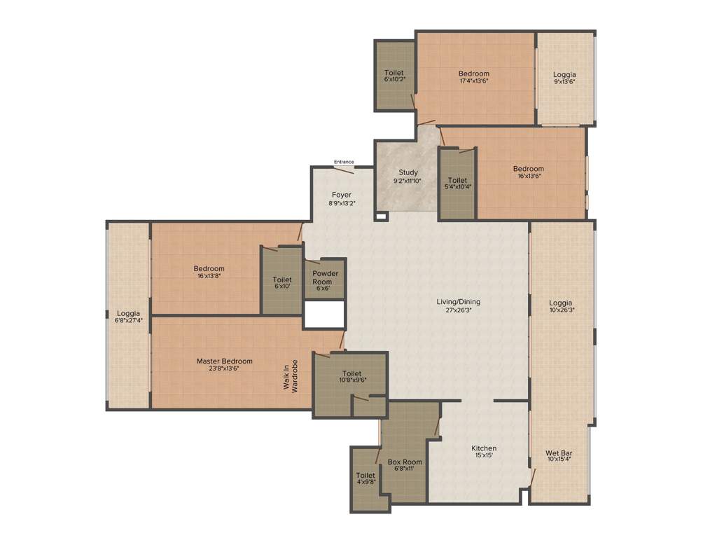 UKN Miraya Rose (4BHK+5T (4,200 sq ft)   Study Room 4200 sq ft)