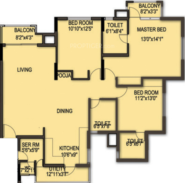RNS Shanthi Nivas (3BHK+3T (1,866 sq ft) + Servant Room 1866 sq ft)
