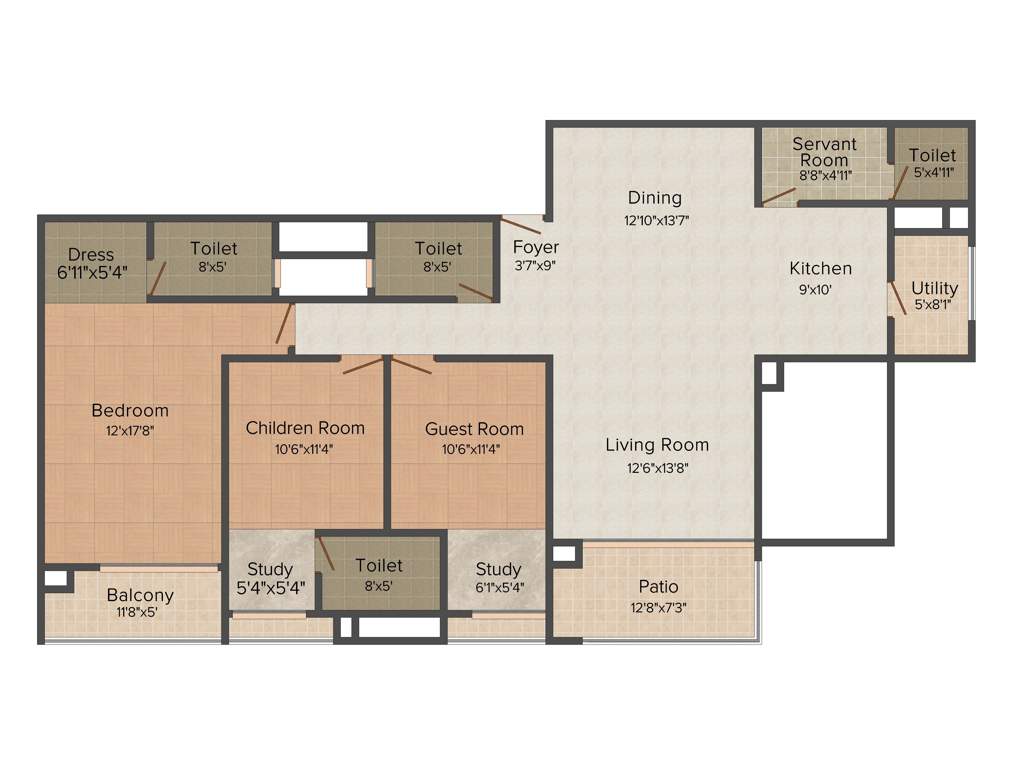 Assetz Lumos (3BHK+4T (2,260 sq ft) + Servant Room 2260 sq ft)