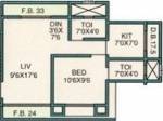 Floor Plan (1BHK+2T (710 sq ft) 710 sq ft) Poonam Kalpavruksh Floor Plan (1BHK+2T (710 sq ft) 710 sq ft)