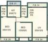Poonam Kalpavruksh Floor Plan (2BHK+2T (970 sq ft) 970 sq ft)
