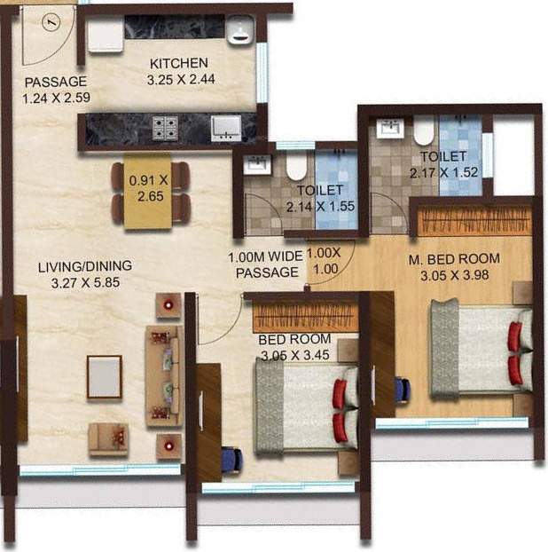 ACME Boulevard (2BHK+2T (1,150 sq ft) 1150 sq ft)