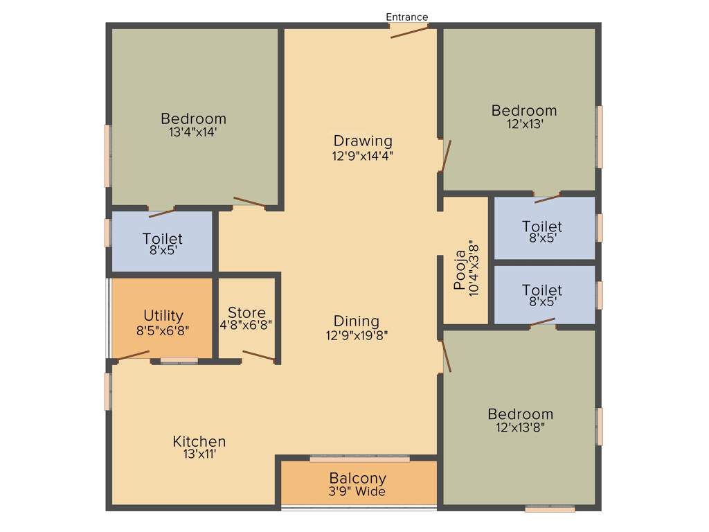 Divya Sree Shakti (3BHK+3T (1,940 sq ft) 1940 sq ft)