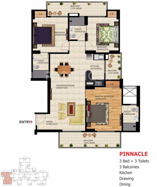 Victory Infratech Crossroads (3BHK+3T (1,595 sq ft) 1595 sq ft)
