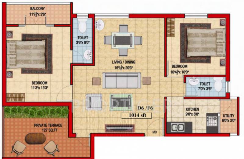 Colorhomes Golden Classic (2BHK+2T (1,014 sq ft) 1014 sq ft)