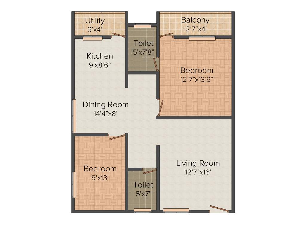 Jana Splendour 2 (2BHK+2T (1,210 sq ft) 1210 sq ft)