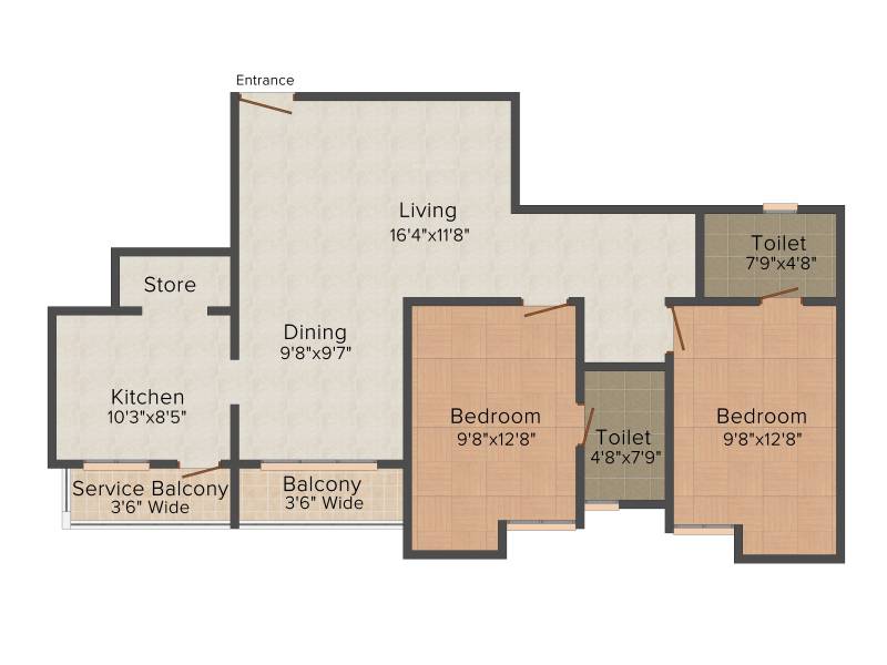 Navin Starwood Towers (2BHK+2T (1,234 sq ft) 1234 sq ft)