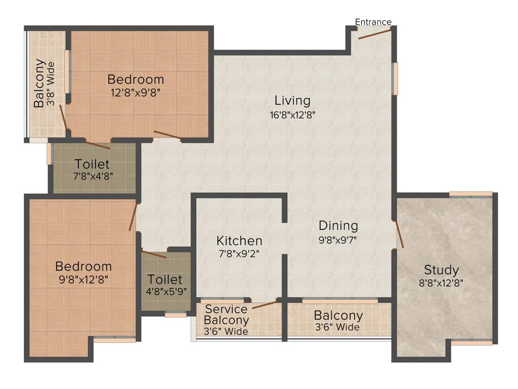 Navin Starwood Towers (2BHK+2T (1,371 sq ft) + Study Room 1371 sq ft)