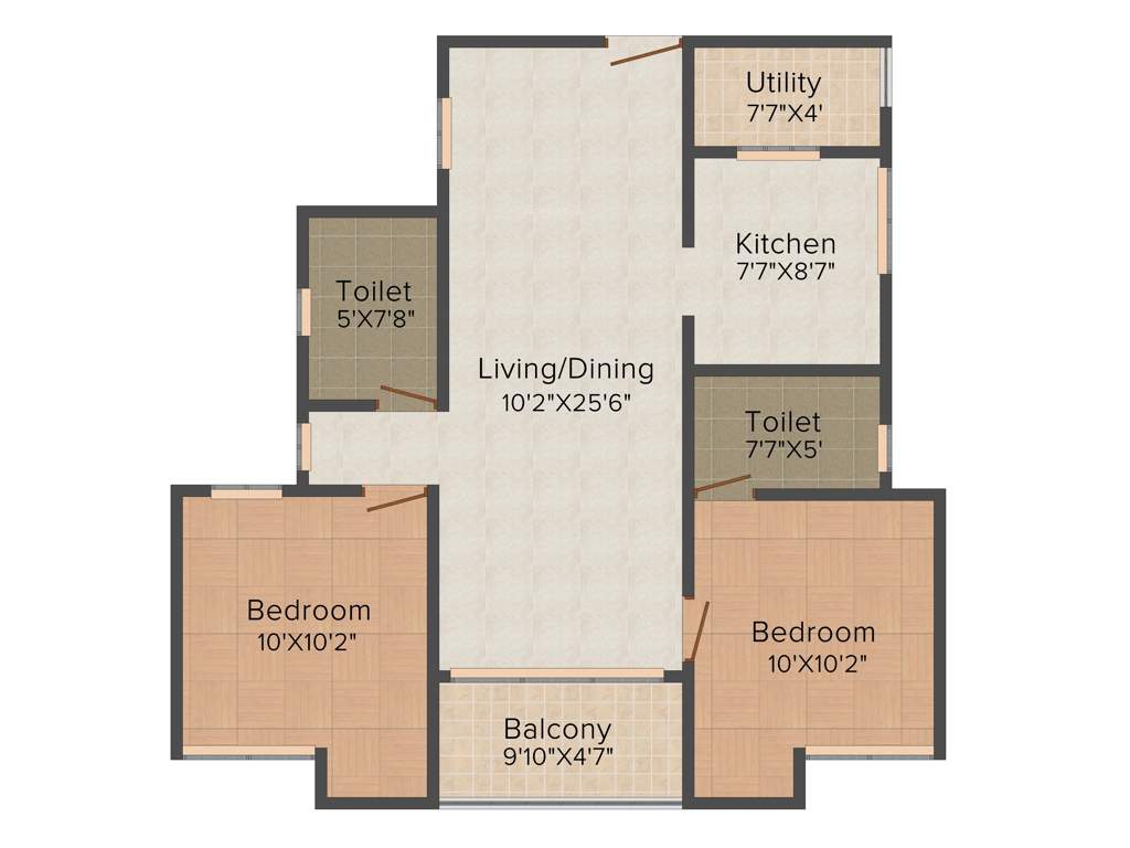 KG Earth Homes (2BHK+2T (1,010 sq ft) 1010 sq ft)