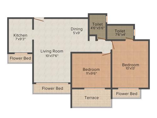 Dolphin Elite Residency (2BHK+2T (1,236 sq ft) 1236 sq ft)