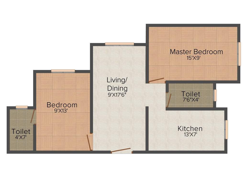 Anchit Kanchan Ganga (2BHK+2T (826 sq ft) 826 sq ft)