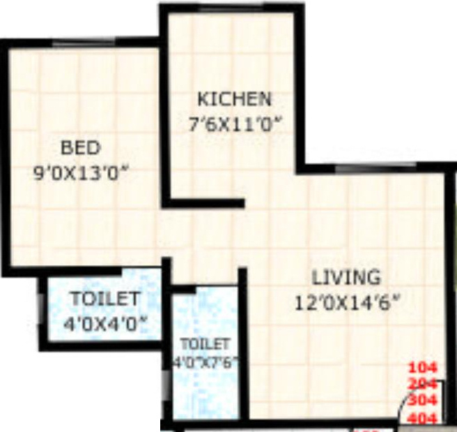 Anchit Kanchan Ganga (1BHK+2T (686 sq ft) 686 sq ft)