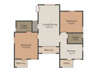 Confident Centaurus (2BHK+2T (1,065 sq ft) 1065 sq ft) Confident Centaurus (2BHK+2T (1,065 sq ft) 1065 sq ft)